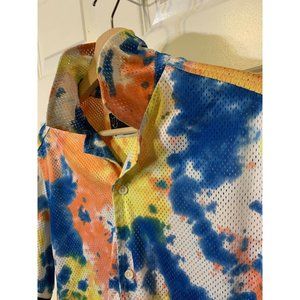Original Use Men’s Sz M Tie Dye Button‎ Fit Short Sleeve Shirt
